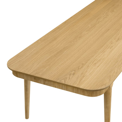 64.6" Nala Rectangular Fluted Wood Dining Table Set for 4-6