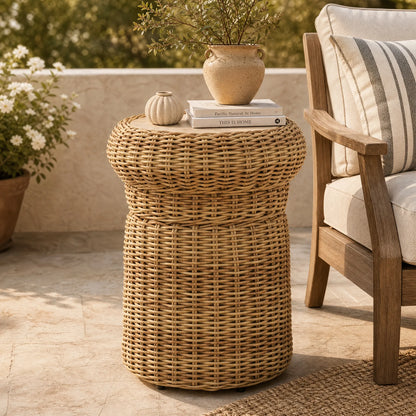 Naomi Wicker Woven Outdoor & Indoor Side Table