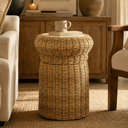 Naomi Wicker Woven Outdoor & Indoor Side Table