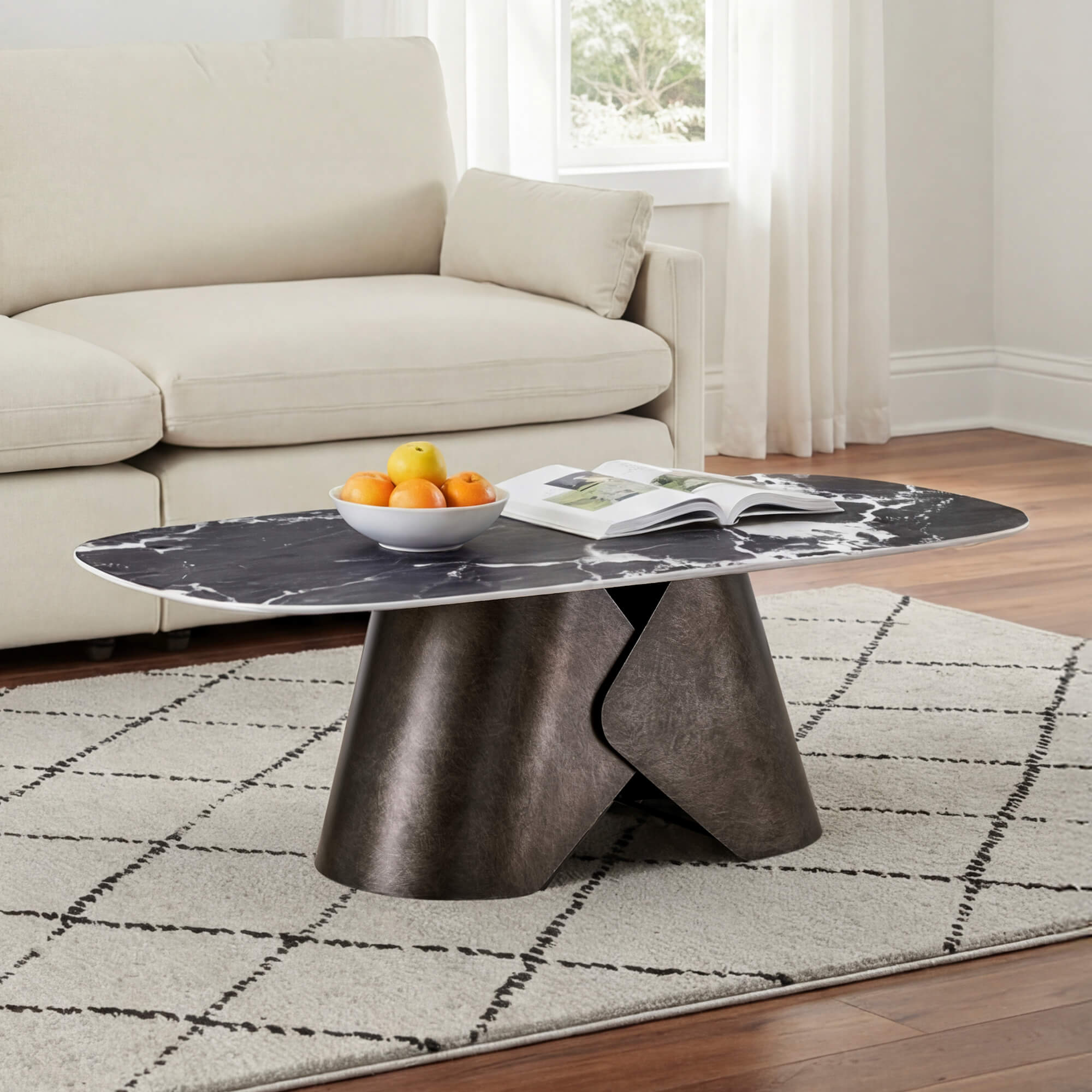 Natalie Black Ceramic Stylish Coffee Table