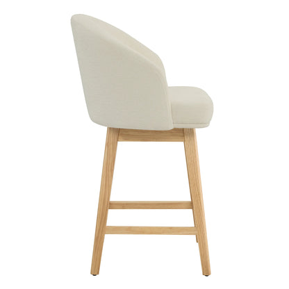 Nova Swivel Curved Counter Stool with Wood Leg (set of 2)