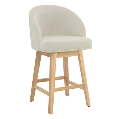 Nova Swivel Curved Counter Stool with Wood Leg (set of 2)