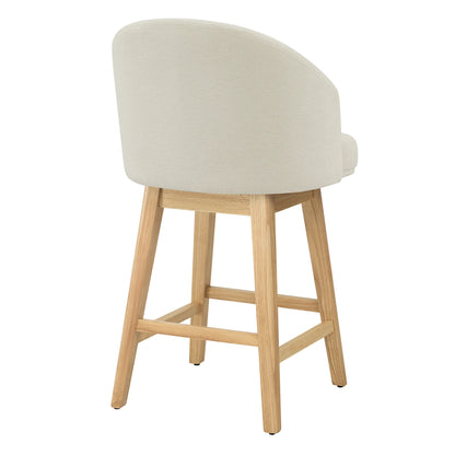 Nova Swivel Curved Counter Stool with Wood Leg (set of 2)