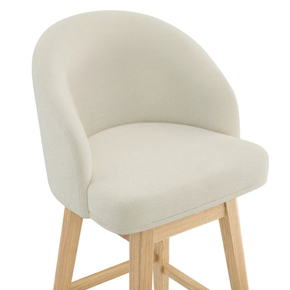 Nova Swivel Curved Counter Stool with Wood Leg (set of 2)
