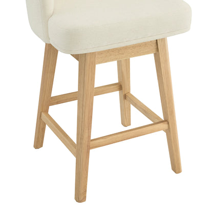 Nova Swivel Curved Counter Stool with Wood Leg (set of 2)