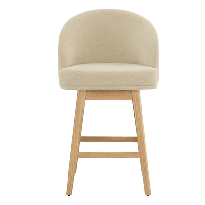 Nova Swivel Curved Counter Stool with Wood Leg (set of 2)