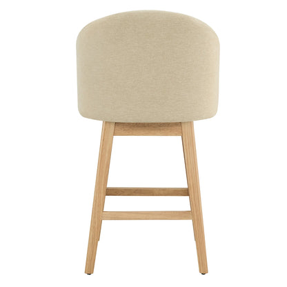 Nova Swivel Curved Counter Stool with Wood Leg (set of 2)