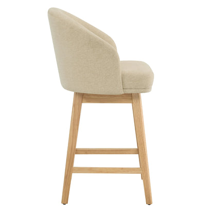 Nova Swivel Curved Counter Stool with Wood Leg (set of 2)