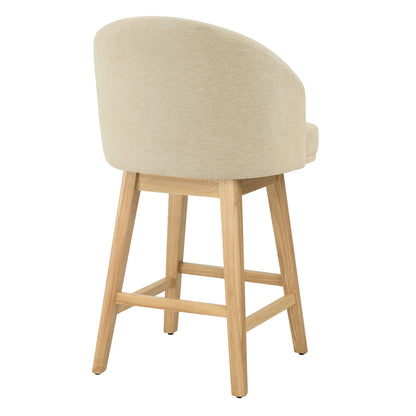 Nova Swivel Curved Counter Stool with Wood Leg (set of 2)