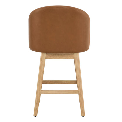 Nova Swivel Curved Counter Stool with Wood Leg (set of 2)