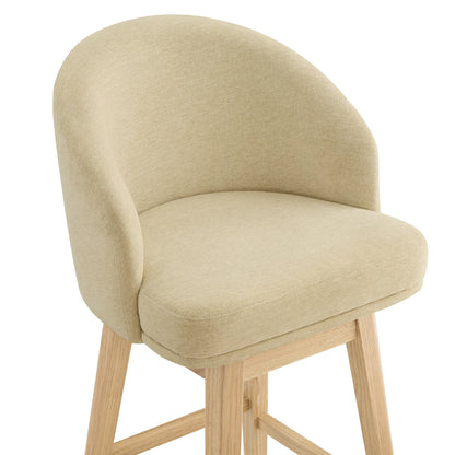 Nova Swivel Curved Counter Stool with Wood Leg (set of 2)