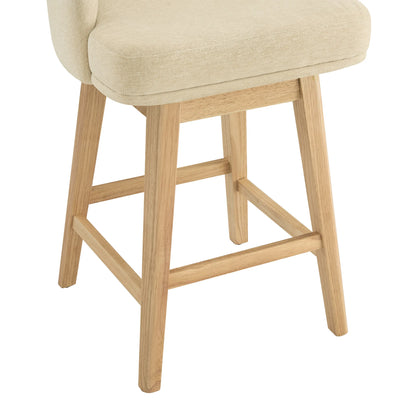 Nova Swivel Curved Counter Stool with Wood Leg (set of 2)