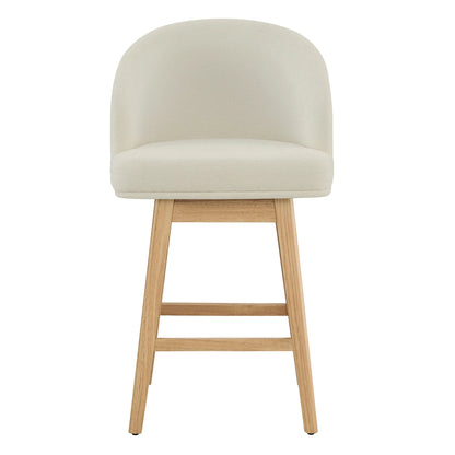 Nova Swivel Curved Counter Stool with Wood Leg (set of 2)