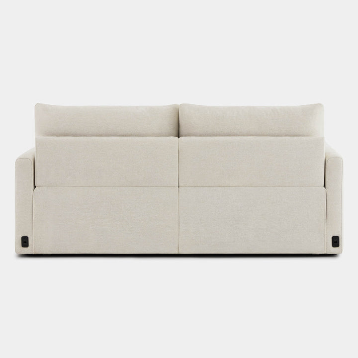 Light fabric Ohana 2-Seat Motion Modular Sofa back view with reclining controls - CHITA Living
