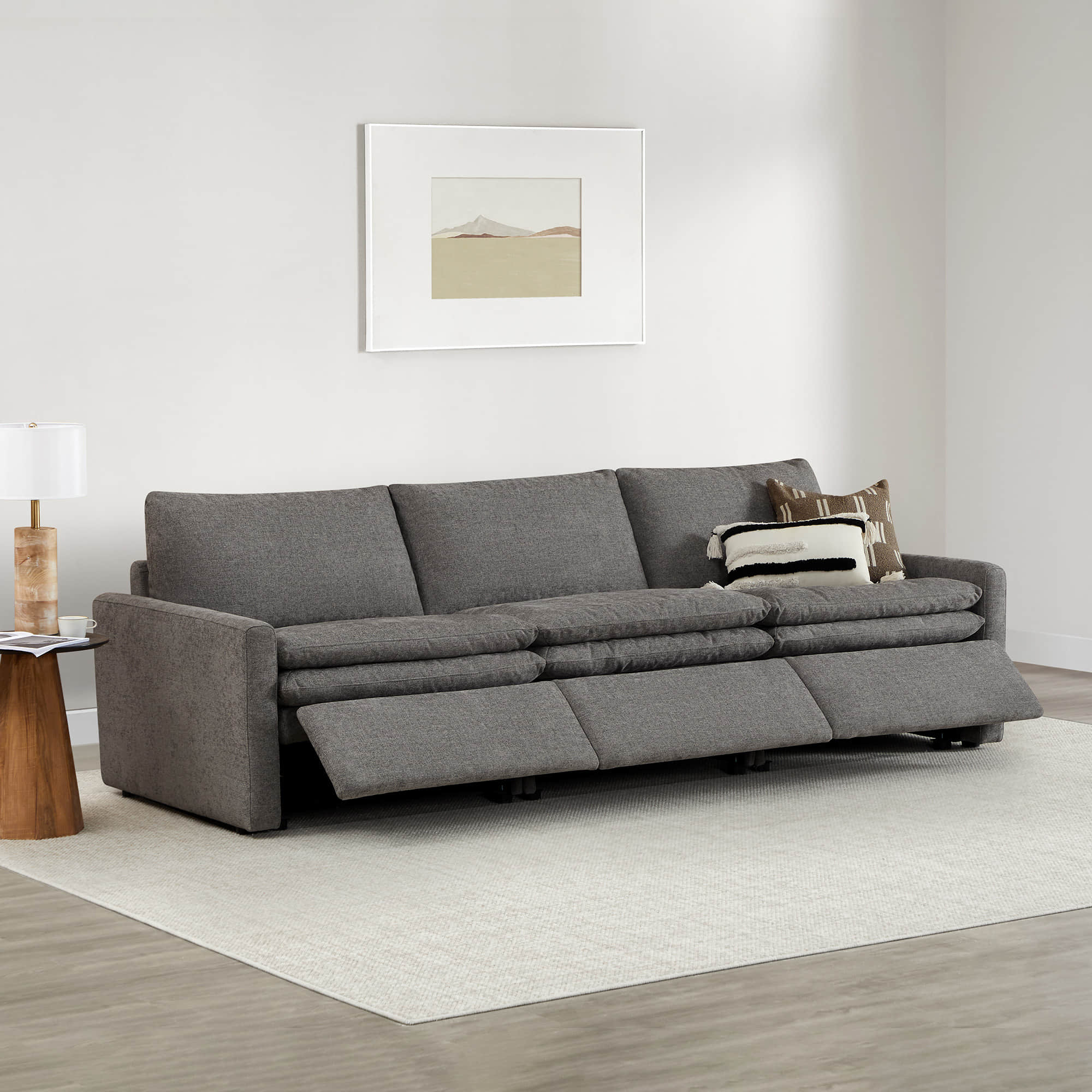 Ohana 3-Seat Motion Modular Sofa in grey with reclined seat for maximum comfort - CHITA Living