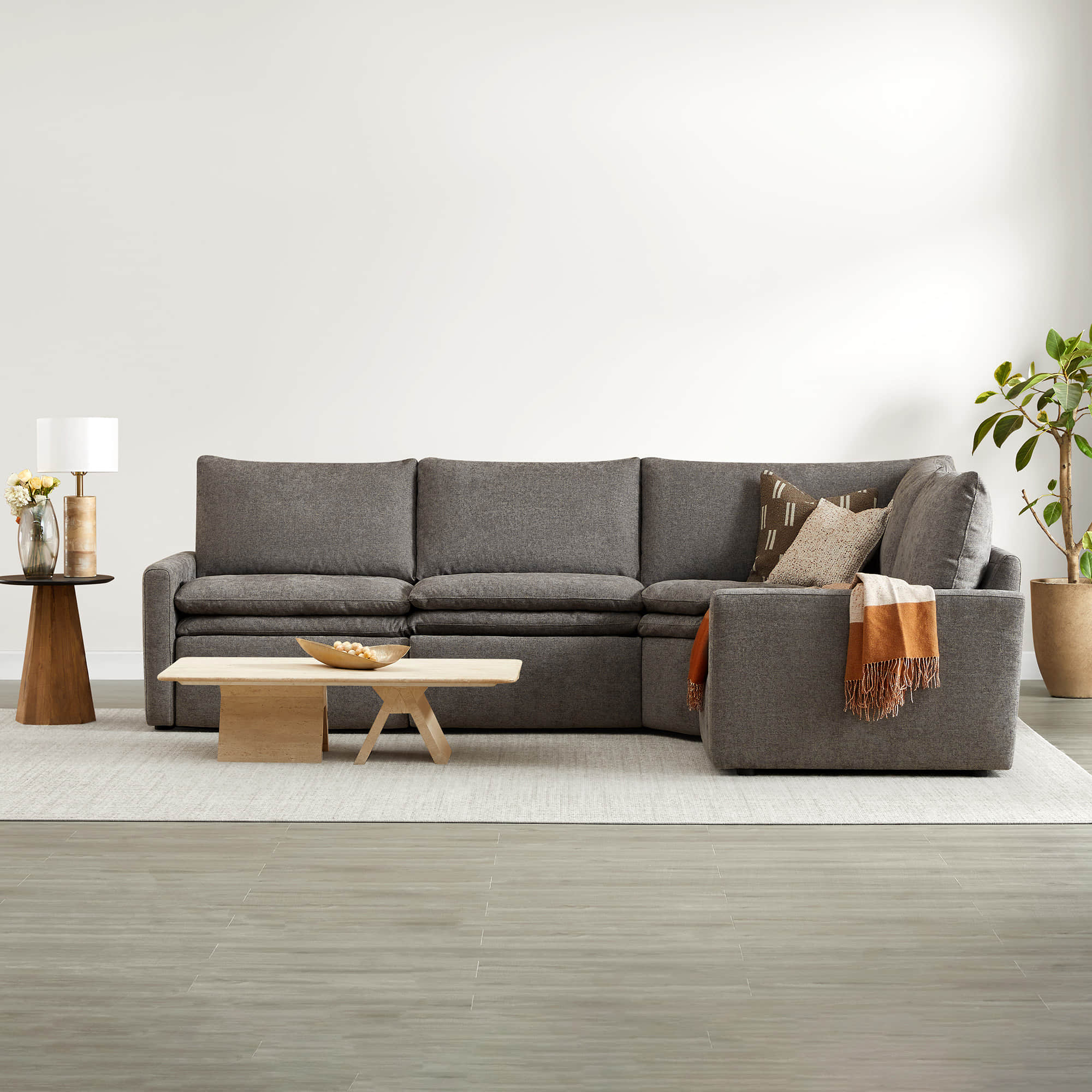 Ohana 4-Seat Motion Modular Sofa in grey with spacious design and soft cushions - CHITA Living