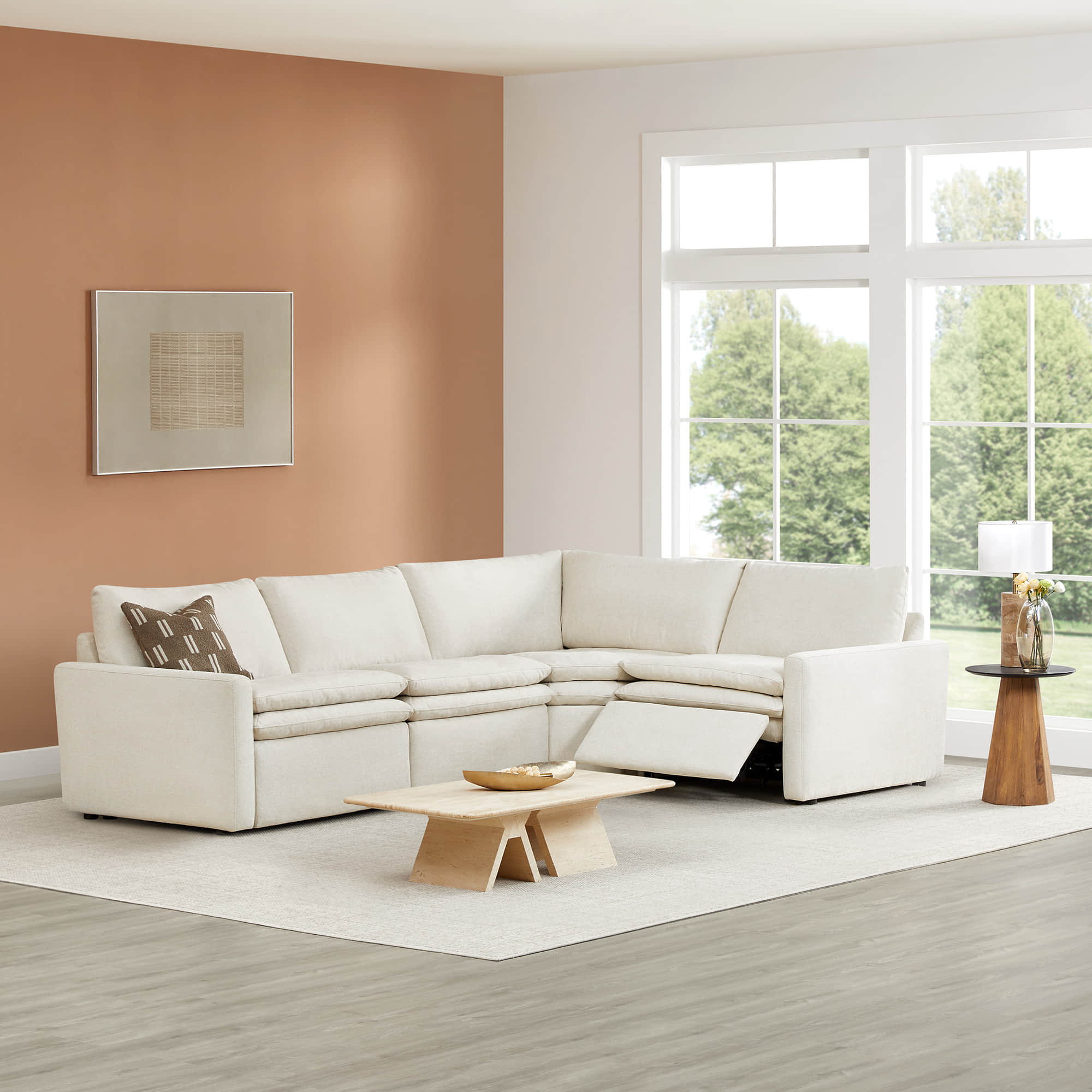 Light beige Ohana modular sofa with reclining feature, perfect for modern living spaces - CHITA Living