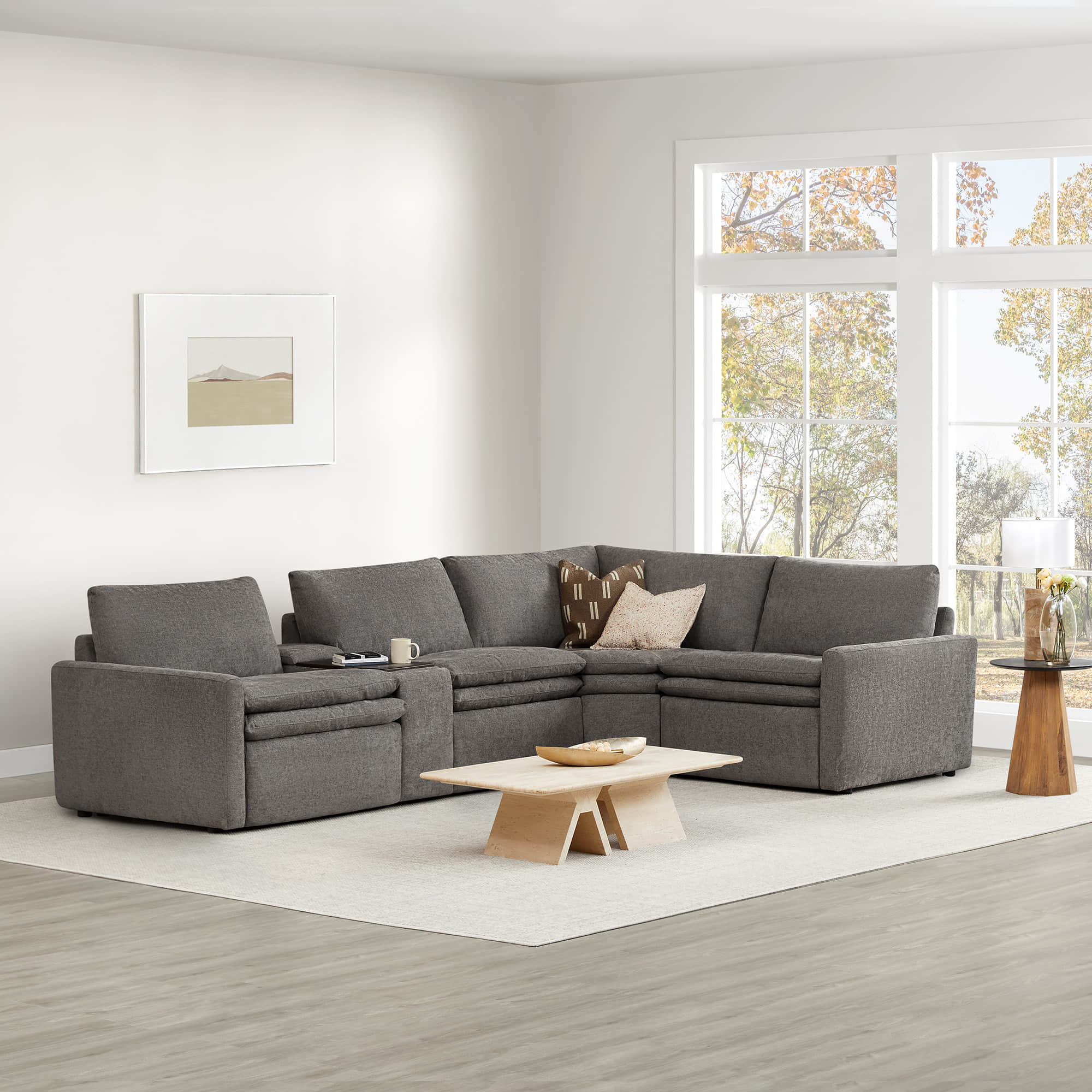 Ohana 4-Seat Motion Modular Sofa in grey, featuring spacious seating and modern design - CHITA Living