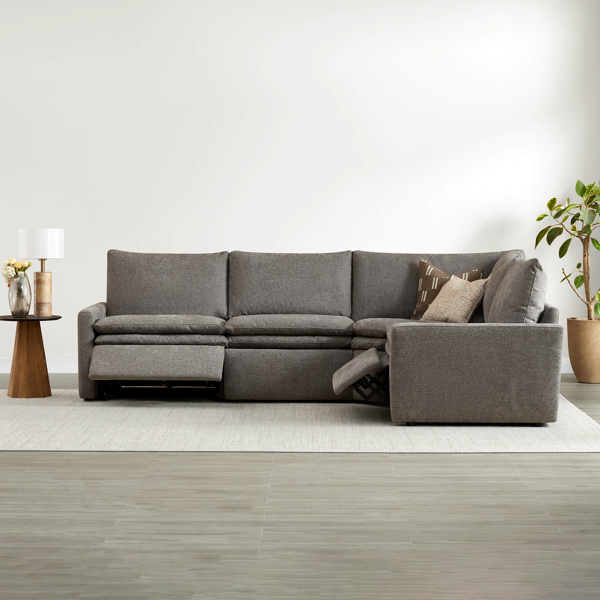 Grey Ohana 4-Seat Motion Modular Sofa with reclining feature in modern living room - CHITA Living