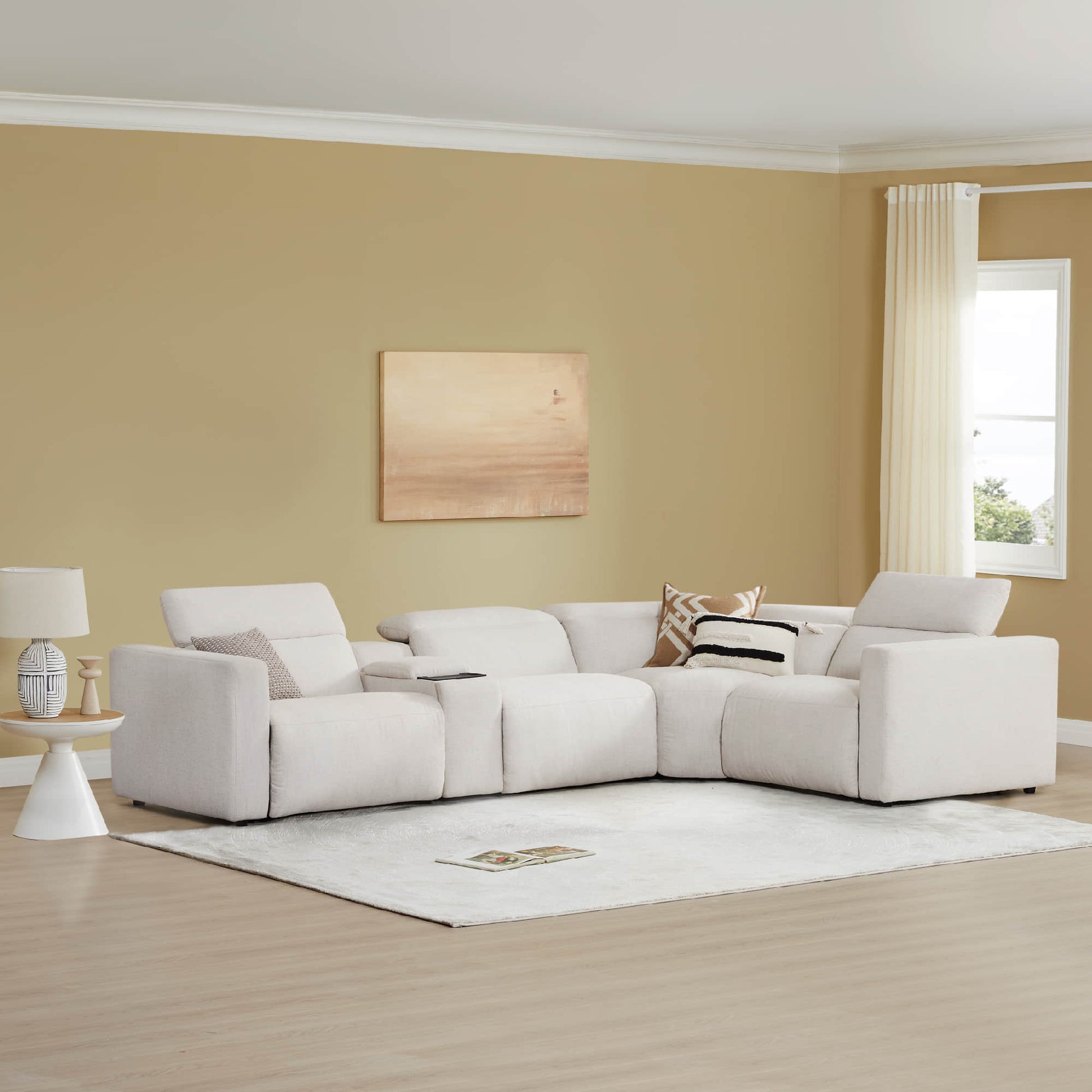 Oliver Modular 4-Seat Reclining Sectional Sofa with Power Headrest