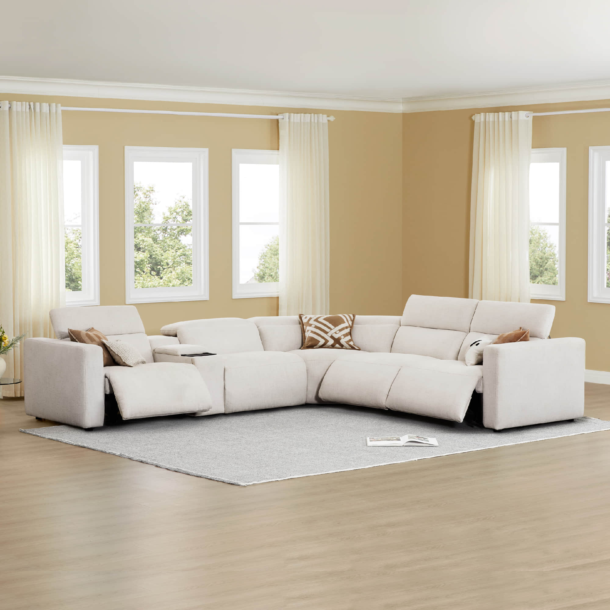 Oliver Modular 5-Seat Reclining Sectional Sofa with Power Headrest