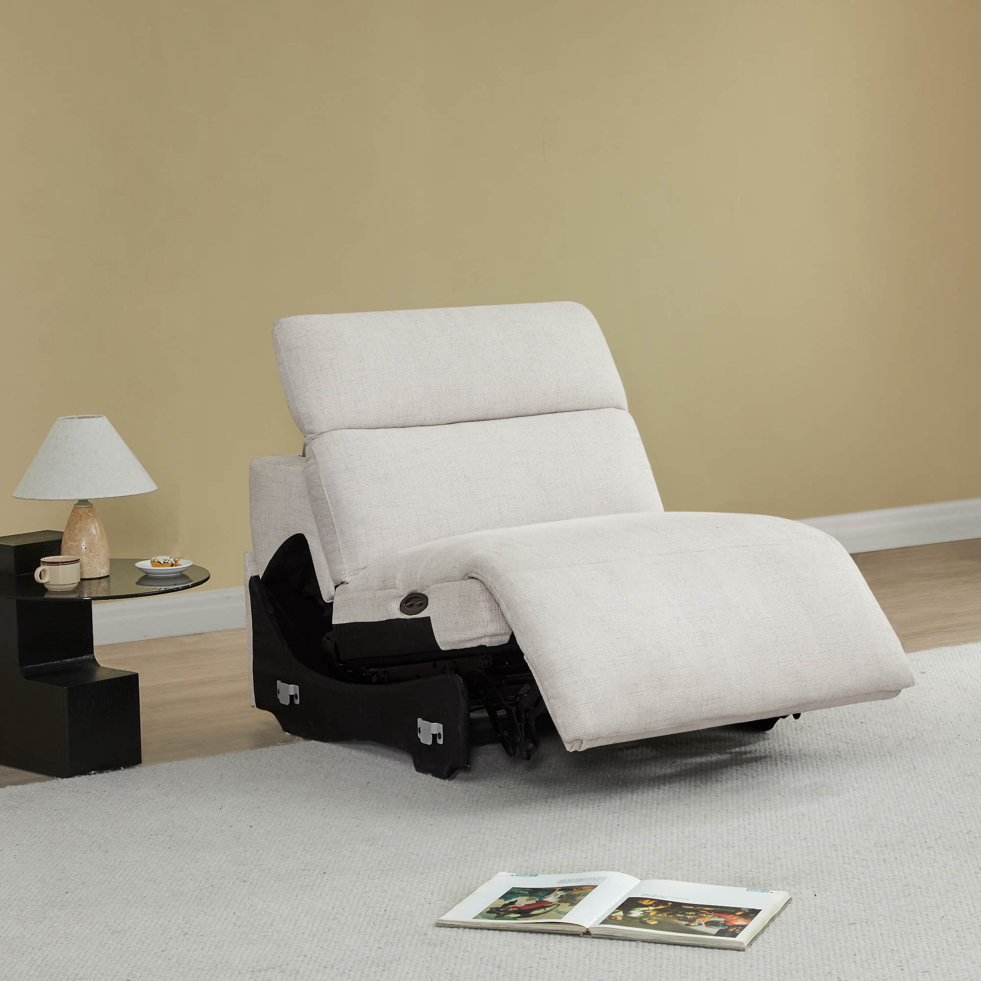 minimalist L 3オークソリッド　オープンバック　デザインチェア Armless Chair | Wall-hugger Comfort, Spacious Design – CHITA LIVING