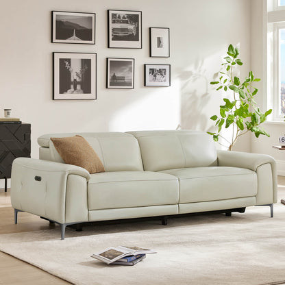 Owen Genuine Leather Reclining Sofa with Power Headrest