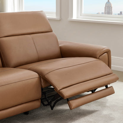 Owen Genuine Leather Reclining Sofa with Power Headrest