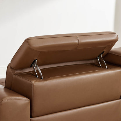Owen Genuine Leather Reclining Sofa with Power Headrest