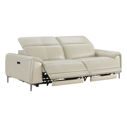 Owen Genuine Leather Reclining Sofa with Power Headrest