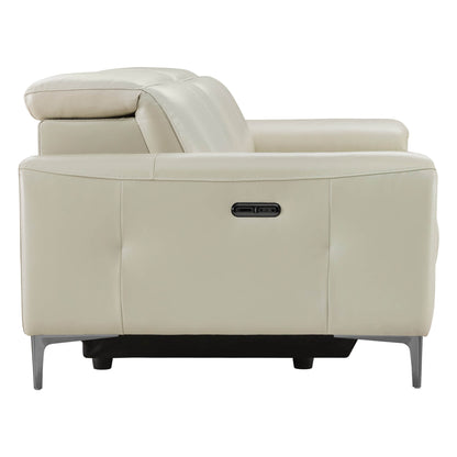 Owen Genuine Leather Reclining Sofa with Power Headrest