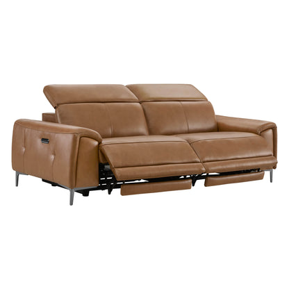 Owen Genuine Leather Reclining Sofa with Power Headrest