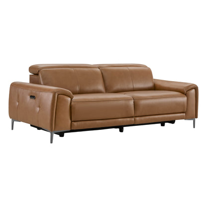 Owen Genuine Leather Reclining Sofa with Power Headrest