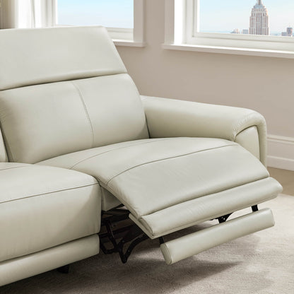Owen Genuine Leather Reclining Sofa with Power Headrest