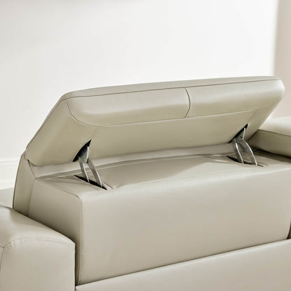 Owen Genuine Leather Reclining Sofa with Power Headrest