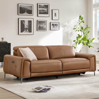 Owen Genuine Leather Reclining Sofa with Power Headrest