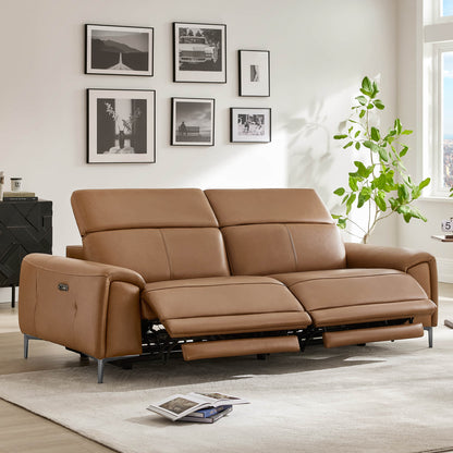 Owen Genuine Leather Reclining Sofa with Power Headrest