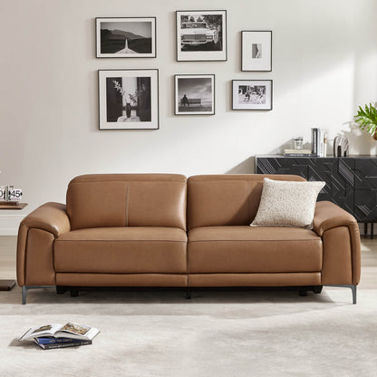 Owen Genuine Leather Reclining Sofa with Power Headrest