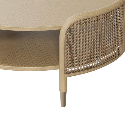 Renee Round Scandinavian Cane Coffee Table