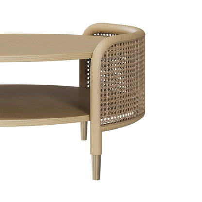 Renee Round Scandinavian Cane Coffee Table