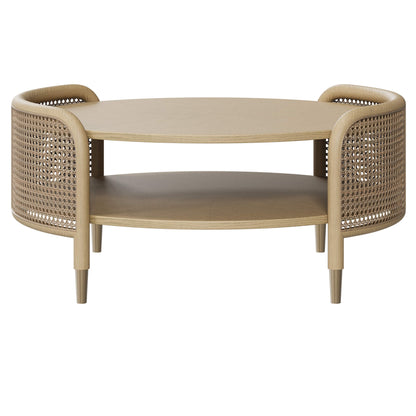 Renee Round Scandinavian Cane Coffee Table