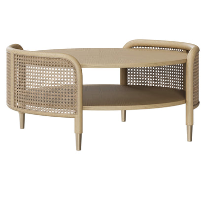 Renee Round Scandinavian Cane Coffee Table