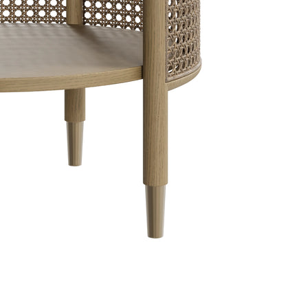 Renee Round Scandinavian Cane Side Table