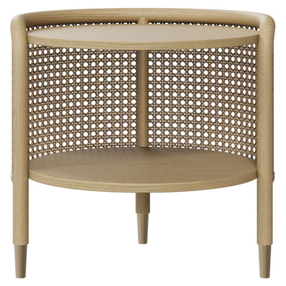 Renee Round Scandinavian Cane Side Table
