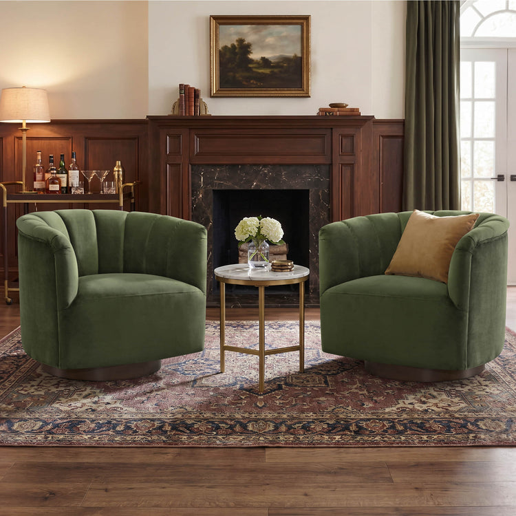 Retta Channel Barrel Swivel  Accent Chair