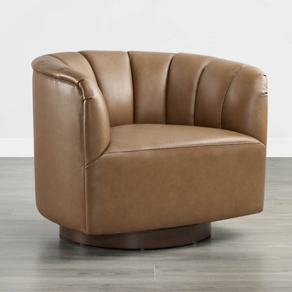 Retta Channel Barrel Swivel  Accent Chair