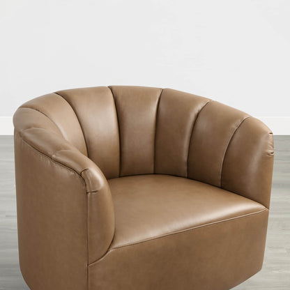 Retta Channel Barrel Swivel  Accent Chair