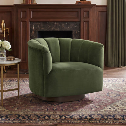 Retta Channel Barrel Swivel  Accent Chair