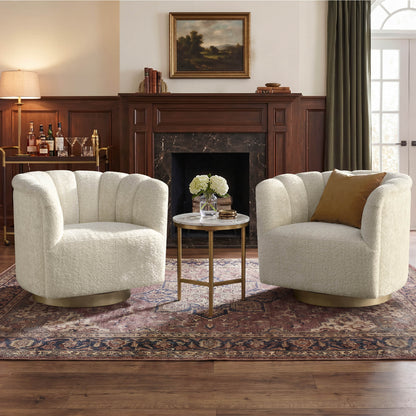 Retta Channel Barrel Swivel  Accent Chair