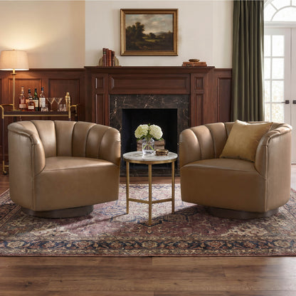 Retta Channel Barrel Swivel  Accent Chair